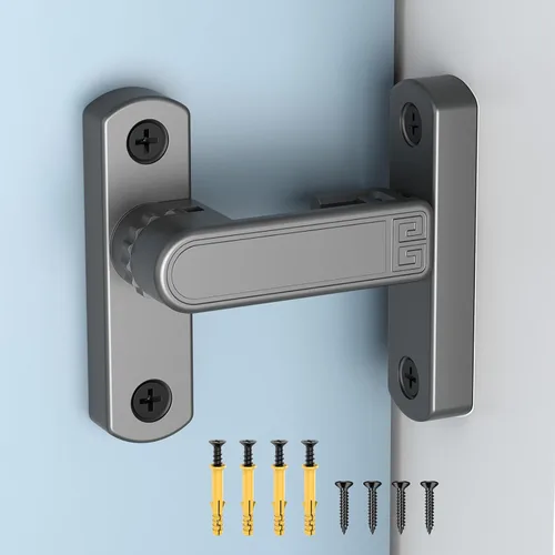 Miniatura 9 de Cerradura de puerta corrediza de granero de 90/180 grados, cerraduras de puerta de seguridad de aleación de zinc ajustables y pestillos
