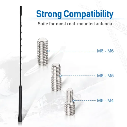 Miniatura 3 de Eightwood Reemplazo de Antena de Coche de 16 pulgadas (Solo para Montaje en Techo), Antena Universal AM FM para Montaje en Techo de Radio de Coche