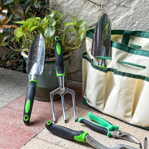 Miniatura 3 de Suministros de jardinería, juego de herramientas de jardín, 19 piezas de herramientas de jardín de acero inoxidable con bolsa, regalos de jardinería