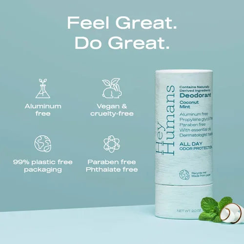 Miniatura 2 de Hey Humans Desodorante, desodorante sin aluminio para mujeres y hombres, contiene ingredientes de origen natural, control de olores todo el día