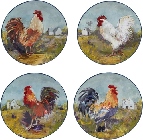 Miniatura 2 de Certified International Rooster Meadow - Juego de vajilla de 16 piezas, servicio para 4