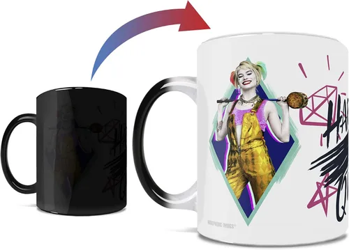 Miniatura 7 de Morphing Mugs DC Comics – Birds of Prey – Harley Quinn – Black Canary – Una taza de cerámica sensible al calor que cambia de color de 11 onzas