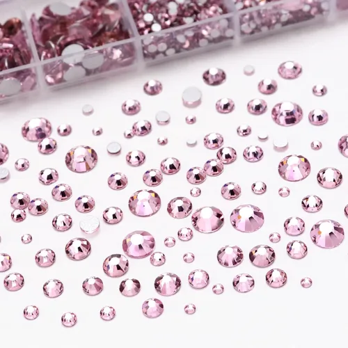 Miniatura 2 de Dowarm 2650 unidades de pegamento de diamantes de imitación de cristal con parte trasera plana, 6 tamaños de 0.059 in, 0.079 in, 0.110 in, 0.189 in