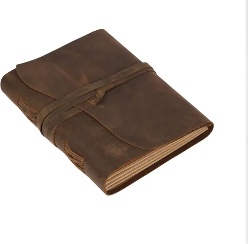 Miniatura 9 de Diario de viaje de cuero, cuaderno encuadernado vintage hecho a mano para hombres y mujeres, acabado antiguo, cuero de búfalo auténtico, papel
