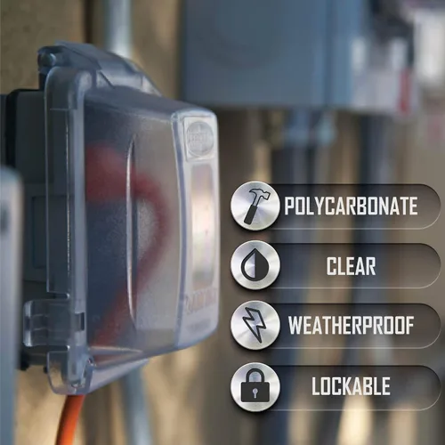 Miniatura 7 de TayMac Paquete de cubiertas de enchufes eléctricos resistentes a la intemperie con carcasa empotrada y montaje