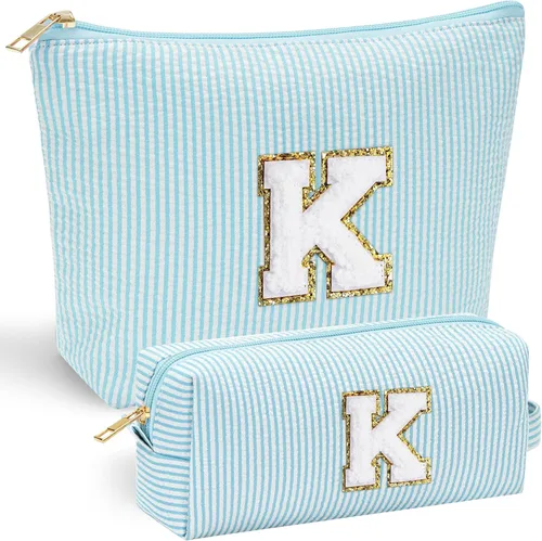 Miniatura 143 de YOOLIFE Regalos del Día de la Madre para mujeres, bolsa de maquillaje con inicial, bolsa de cosméticos, bolsa de maquillaje de viaje, regalos Rosado