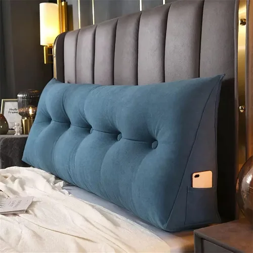 Miniatura 18 de Almohada triangular grande de cuña de lectura, cojín de cabecera para reposo en cama, almohada de forro polar para cabecero, respaldo con funda