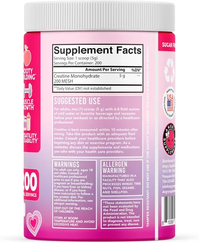 Miniatura 3 de Mezcla de bebida en polvo de creatina monohidrato para mujer, 100% creatina pura micronizada, 0.18 onzas por porción, apoyo energético