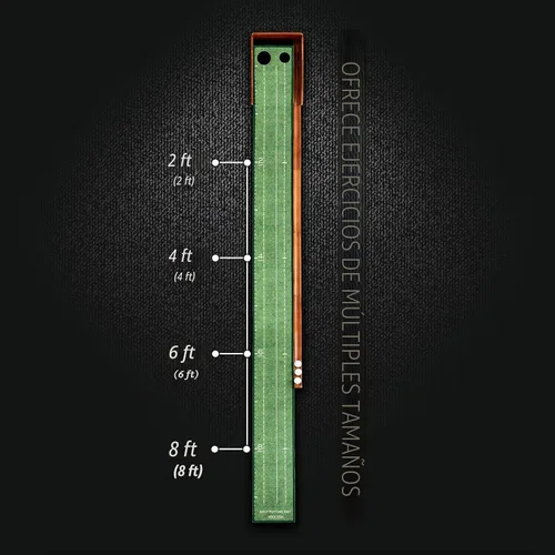 Miniatura 2 de YOUCZON Putting Green en interiores, tapete de golf con retorno automático de bola, superficie de terciopelo de cristal de alta calidad, tapete