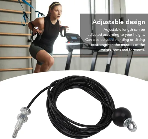 Miniatura 4 de Sistema de polea de fitness resistente, cable ajustable, cuerda de alambre de acero, gimnasio, ejercicio en casa, color negro