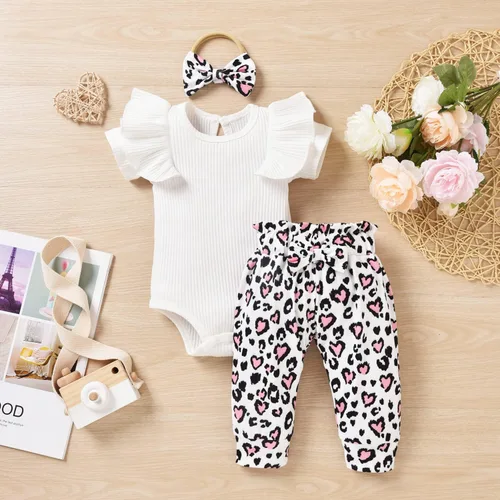 Miniatura 54 de fioukiay Conjunto de ropa de verano para bebés y niñas recién nacidas prematuros, mameluco, pantalones, diadema, conjunto de ropa para el verano