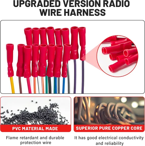 Miniatura 2 de RED WOLF Arnés de cableado estéreo con conector de cable preinstalado para Ford F150 1986-1998, Expedition 1995-2001, Ranger 1986-1997
