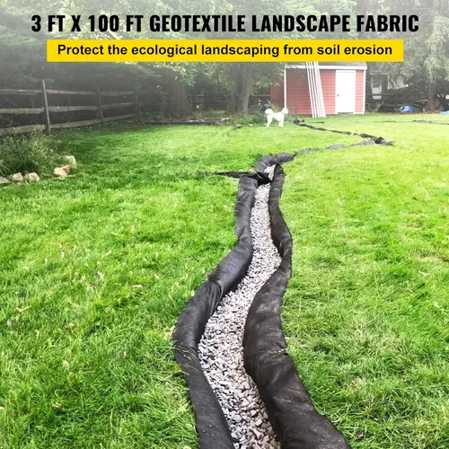 Miniatura 2 de VEVOR Tela de Geotextil para Paisajismo, 3 pies x 100 pies 4 oz, PP No Tejido con Resistencia a Tracción de 350N y Capacidad de Carga de 440N