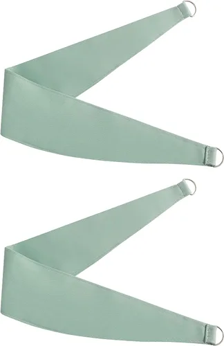 Miniatura 7 de Bujasso Cortinas de oscurecimiento 80% Aqua con superposición de gasa, paneles de ventana térmicamente aislados de doble capa, combinables, 63 huevo