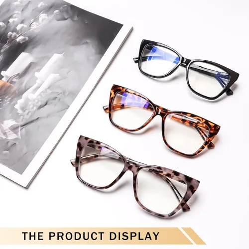 Miniatura 7 de SIGVAN Paquete de 3 lentes de lectura para mujer, de gran tamaño, con bisagra de resorte, ojos de gato, antifatiga ocular