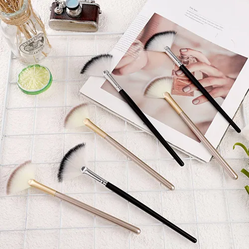 Miniatura 4 de Pimoys 6 pinceles de abanico para faciales suaves y delgadas, aplicador de cepillo para máscara facial de ácido glicólico, máscara de exfoliación