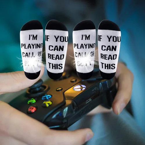Miniatura 6 de LEVLO Call Game Lover Gift Video Games Calcetines de algodón elástico cómodo unisex calcetines para jugadores
