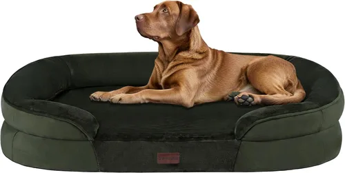 Miniatura 17 de Dwanton - Cama ortopédica para perros medianos con espuma de memoria con gel, sofá impermeable para perros, cama lavable para mascotas con cojín