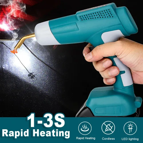 Miniatura 5 de Choerinton Kit de soldador de plástico inalámbrico compatible con batería de litio Makita de 18 V, pistola de soldadura portátil de 80 W