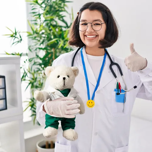Miniatura 2 de HollyHOME Oso de Peluche Doctor Oso de Peluche en Batas y Bata Blanca Regalos para Médicos Estudiantes y Niños 16 Pulgadas, Crema