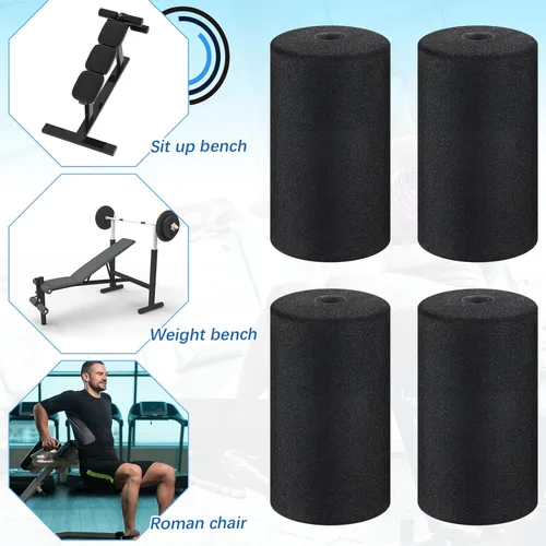 Miniatura 6 de Deekin 4 rodillos de espuma para pies, cubierta de tubo amortiguador para máquina de ejercicio, equipo de gimnasio en casa, almohadillas de repuesto