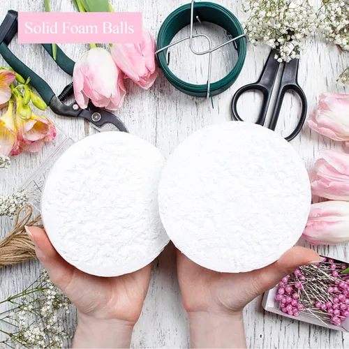 Miniatura 4 de LOKIPA 2 bolas de espuma blanca de 6 pulgadas, bolas de poliestireno blanco para manualidades, manualidades, hogar, proyectos escolares