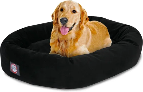 Miniatura 16 de Majestic Pet Cama para Perros Grandes Lavable de 40 Pulgadas, Mueble Ortopédico en Forma de Donut para Perros Grandes, Almohadilla y Alfombra de Gris