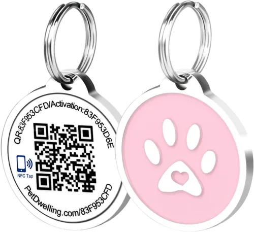 Miniatura 9 de Pet Dwelling Etiquetas inteligentes de identificación de mascotas QR + NFC para perros, duraderas e impermeables, etiquetas inteligentes