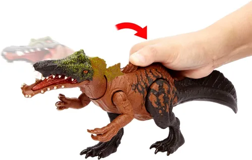 Miniatura 5 de Mattel Jurassic World Wild Roar - Figura de acción con sonido y movimiento de ataque, incluye juego digital, 11 pulgadas de largo