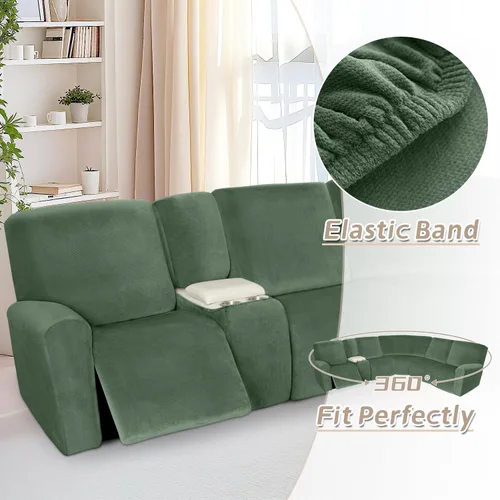 Miniatura 354 de Arfntevss Fundas de sofá seccional reclinable de terciopelo, Funda de sofá seccional de esquina para sofá reclinable, Funda elástica suave