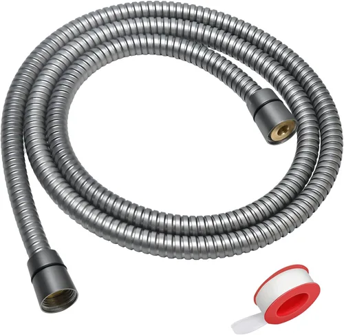 Miniatura 13 de Blissland Manguera para alcachofa de mano, 69 pulgadas extra larga, de acero inoxidable, con inserto de latón y tuerca - Duradera y flexible (cromo)