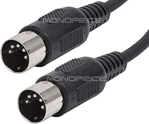 Miniatura 2 de Cable MIDI Monoprice - Conectores DIN de 5 pines, blindados, carcasas de conectores moldeadas, 28 AWG, 10 pies, negro