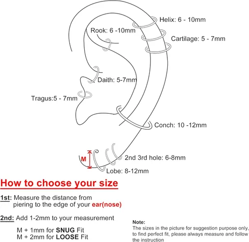 Miniatura 47 de Small Gold or Sterling Silver Huggie Hoop Earrings for Women Cartilage Nose Helix Tragus