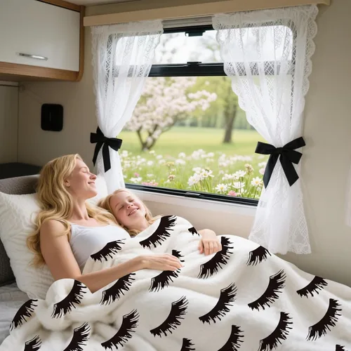Miniatura 2 de Manta de pestañas en blanco y negro para sofá (50 x 60 pulgadas), manta de franela suave para decoración de habitaciones de pestañas, ropa de cama