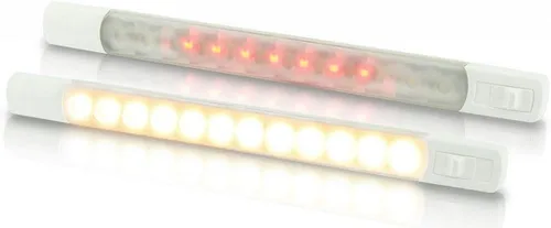 Hella Marine Tira de luz de superficie con interruptor - LED blanco cálido/rojo - 12V