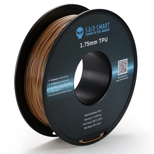 Miniatura 17 de Bobina de filamentos para impresoras 3D SainSmart, 0.06 pulgadas, flexible, TPU, 1,7 libras, Negro, 1