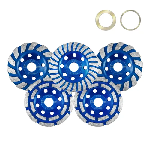 Miniatura 7 de SALI 5 piezas de muela de molienda de diamante para hormigón de 4 1/2 pulgadas para pulido y limpieza de superficies de piedra, cemento, mármol