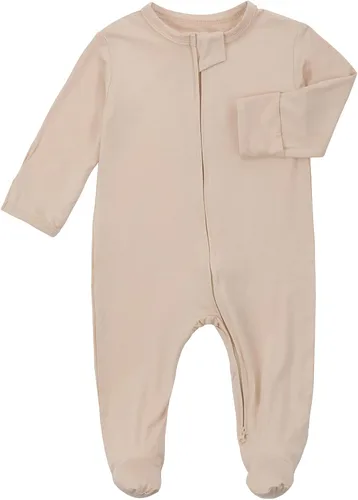Miniatura 2 de Aablexema Pijamas con cremallera para bebé, rayón de bambú, pijamas con pies y mitones, pijamas para dormir