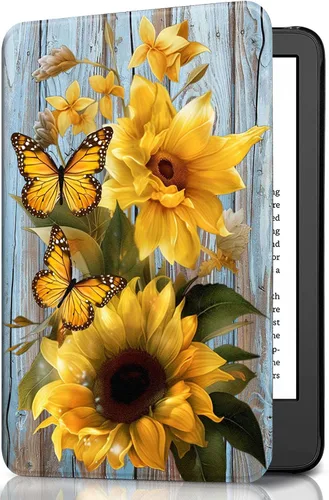 Miniatura 28 de Funda para Kindle básico de 6 pulgadas (11.ª generación), múltiples ángulos, piel sintética, delgada, con función de encendido y apagado automático