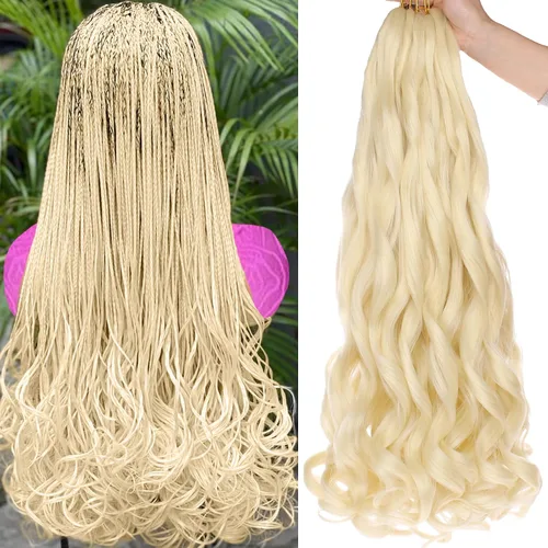Miniatura 14 de Unionbeauty - Cabello rizado francés trenzado de 10 pulgadas, trenzas rizadas estilo Bob francés, cabello de ganchillo, 8 paquetes de trenzas
