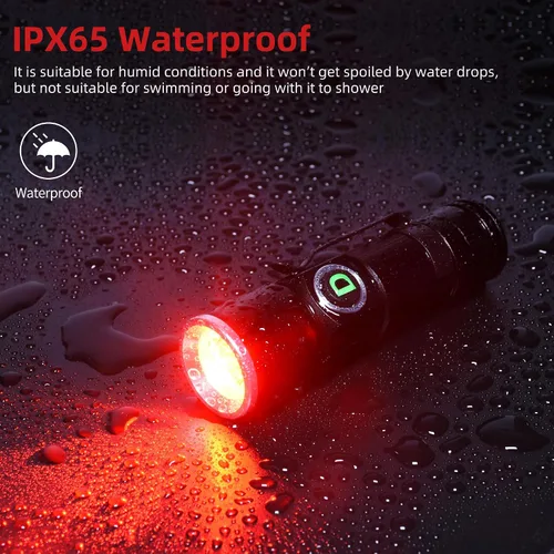 Miniatura 6 de DARKDAWN Linterna de Luz Roja Recargable USB, Mini Linternas LED de Luz Roja Enfoque Ajustable, Linterna Portátil con Clip de Bolsillo para Pesca