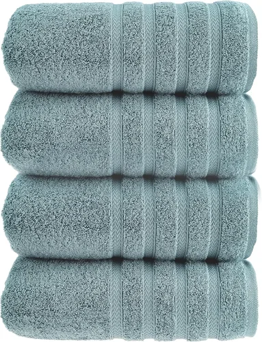 Miniatura 48 de HALLEY Paquete de 4 toallas de mano turcas de alta calidad (4 piezas) de 650 GSM, altamente absorbentes, súper suaves, 100% algodón, 4 toallas
