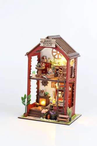 Kit de Rincón de Libros - Manualidad de Diorama de Madera para Adultos, Mini Casa de Biblioteca Rompecabezas Escala 1:24 (220-Habitación de Libros