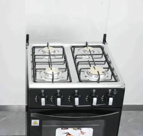 Miniatura 3 de Estufa de gas GLP (propano) de 20 pulgadas, parrilla de 4 quemadores con horno de 62L, acero inoxidable 201, tapa de vidrio negro, encendido