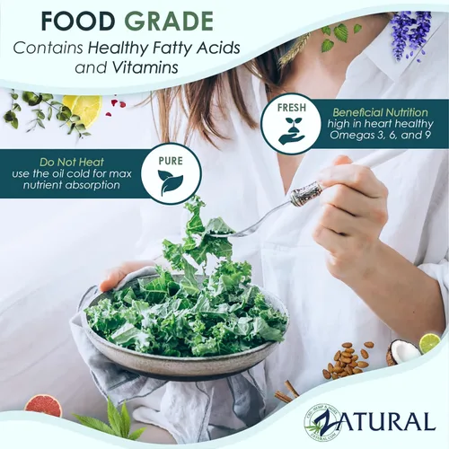 Miniatura 4 de Zatural Aceite de linaza prensado en frío – Aceite de semilla de lino líquido 100% puro sin OMG, vegano Omega-3 rico en ALA, perfecto