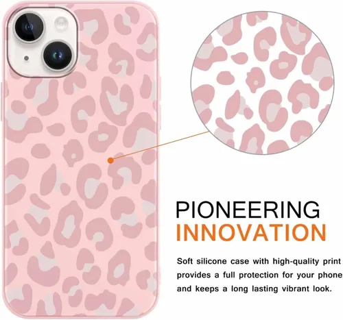 Miniatura 3 de Paquete de 3 Fundas Bonitas con Estampado de Guepardo para iPhone 13/14 de 6.1" Funda de Teléfono, Fundas de Diseño Estético de Leopardo Silicona