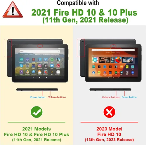Miniatura 2 de Fintie Funda para tablet Amazon Fire HD 10 y 10 Plus (versión 11ª generación 2021), [Tuatara] Funda híbrida resistente con protector de pantalla