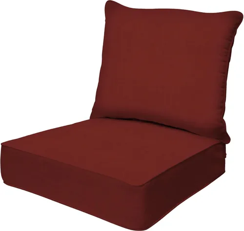 Miniatura 19 de Honeycomb Outdoor Heritage - Asiento profundo, 23 x 25 pulgadas, cojín para silla Cabana Stripe negro y marfil con funda extraíble, para muebles