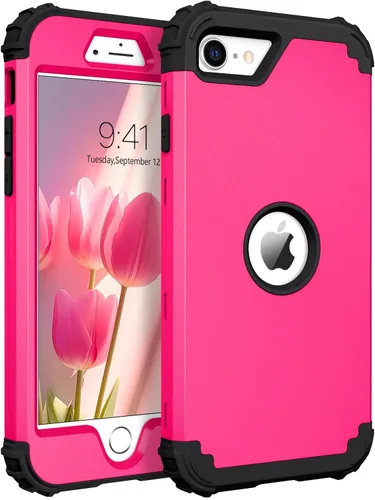 Miniatura 14 de BENTOBEN Funda para iPhone SE 2022 y iPhone SE 2020, resistente 3 en 1, cuerpo completo, resistente, a prueba de golpes, híbrida de policarbonato