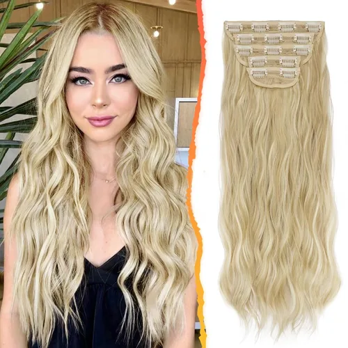 Miniatura 30 de BARSDAR Extensiones de cabello ondulado con clip, color marrón chocolate oscuro, extensiones de cabello con clip de 20 pulgadas para mujer, 5 piezas